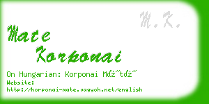 mate korponai business card